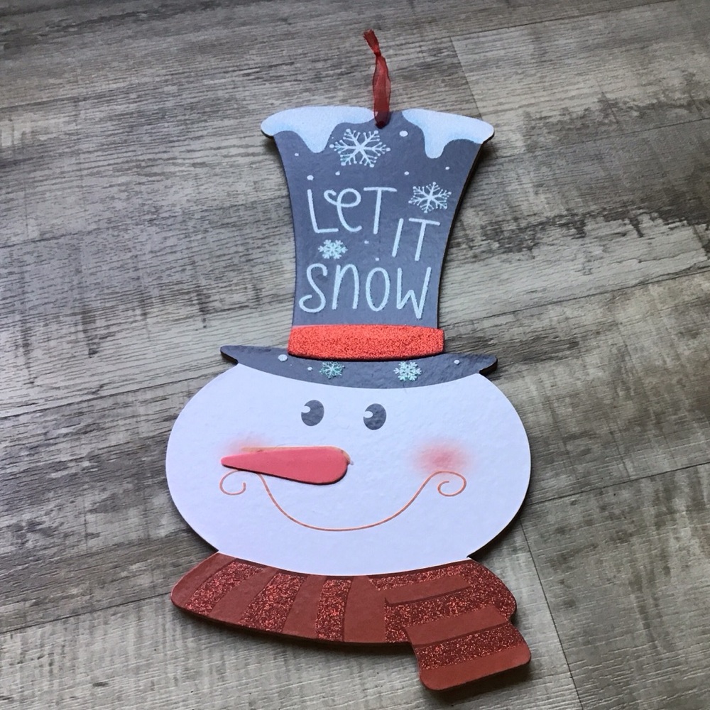 Snowman hanging wall or door decor.